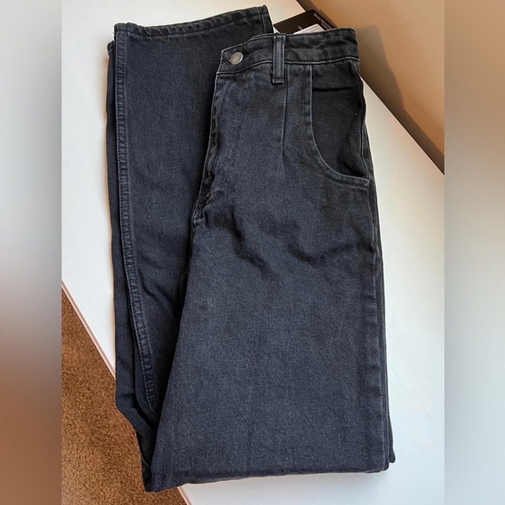 Pretty Little Thing Petite Washed Black Denim: size 2